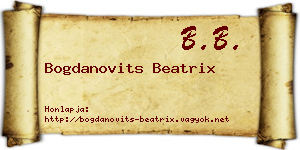 Bogdanovits Beatrix névjegykártya